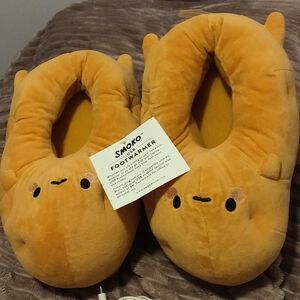 Smoko Orange Brown Foot Warmer Slippers